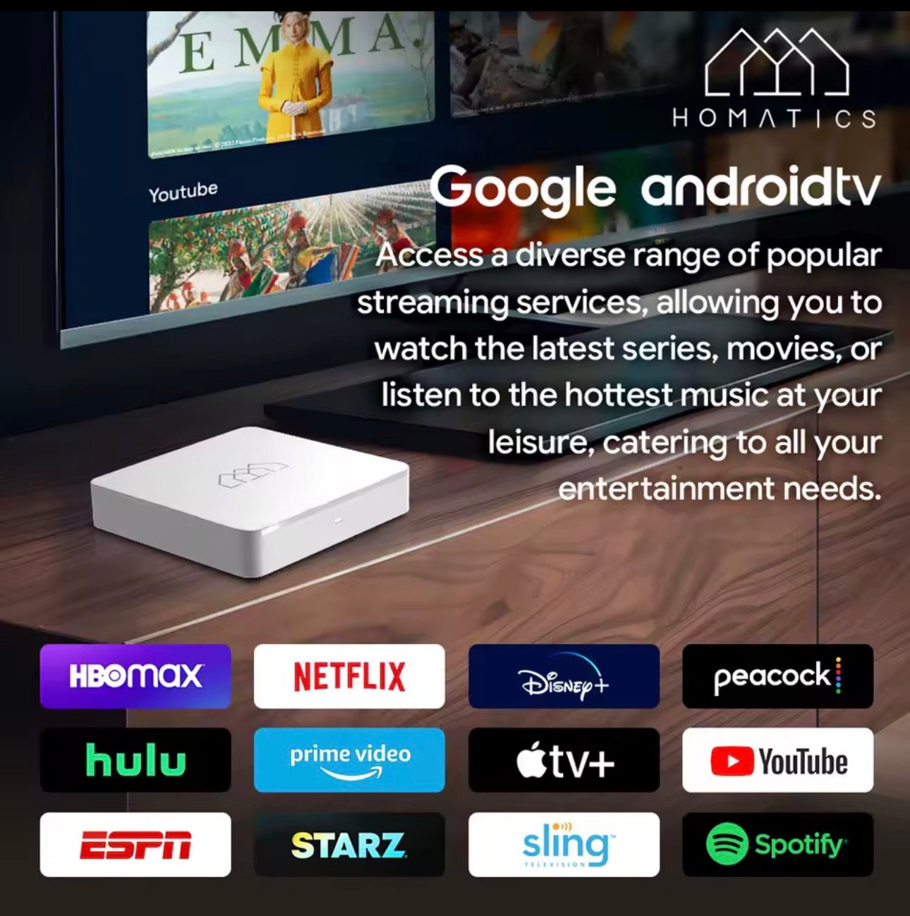 Homatics Box R Lite 4k – Android TV certifiée 4K HDR + Dolby Audio + Bluetooth 5.2