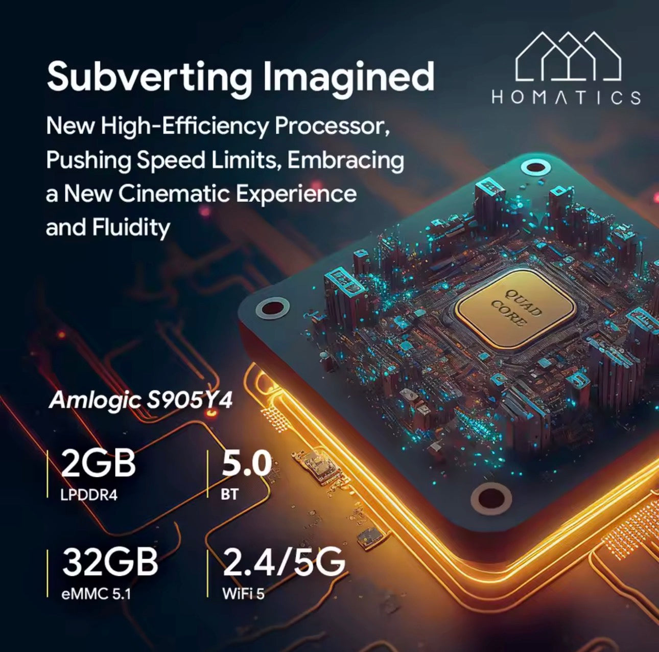 Homatics Box R Lite 4k – Android TV certifiée 4K HDR + Dolby Audio + Bluetooth 5.2